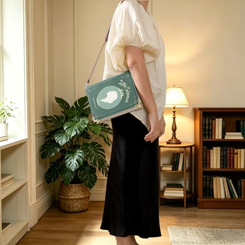 Image of Clutch Purse Large, Book Shaped Crossbody Bag, Vegan Leather Book Wallet, Book Lover Gift Handbag, Shoulder Bag