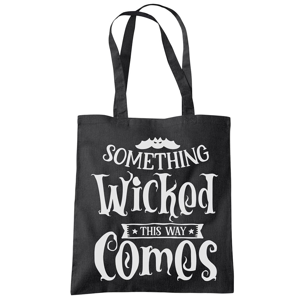 HotScamp Something Wicked This Way Comes - Tote Shopping Bag - Halloween Horror Spooky Trick or Treat One size black โ image 1