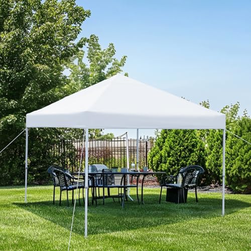 Image of Amazon Basics Outdoor Pop Up 10 x 10 Canopy Tent for Events, Portable with Easy Setup, Sun Shelter, Includes Wheeled Carry Bag, 8 Pegs, 4 Ropes, 4 Weighted Bags, White