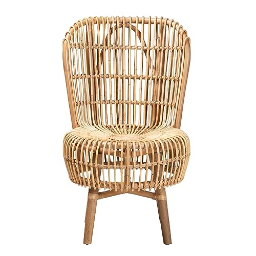 Bali & pari Nagoya Modern Bohemian Natural Rattan Tall Accent Chair - view 3