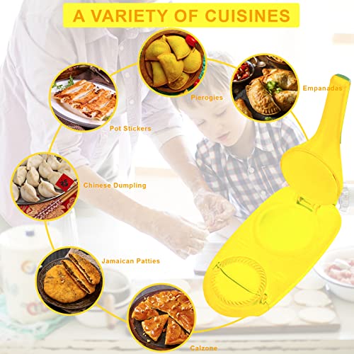 Dumpling Skin Maker Moulds, Press Molds Set Manual Tortilla Press, 10 Seconds To Make Dumplings Empanadas… (Yellow) #TOP3