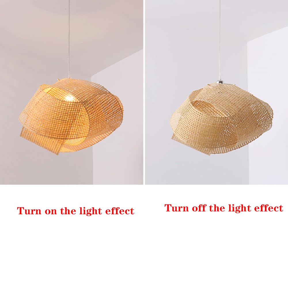 Lampada A Sospensione in bambù, Luci in Rattan Lampada A Sospensione Personalizzata Creativa Lampadario in Vimini Naturale Intrecciato A Mano Soffitto A Nido D'uccello per Sala Riunioni