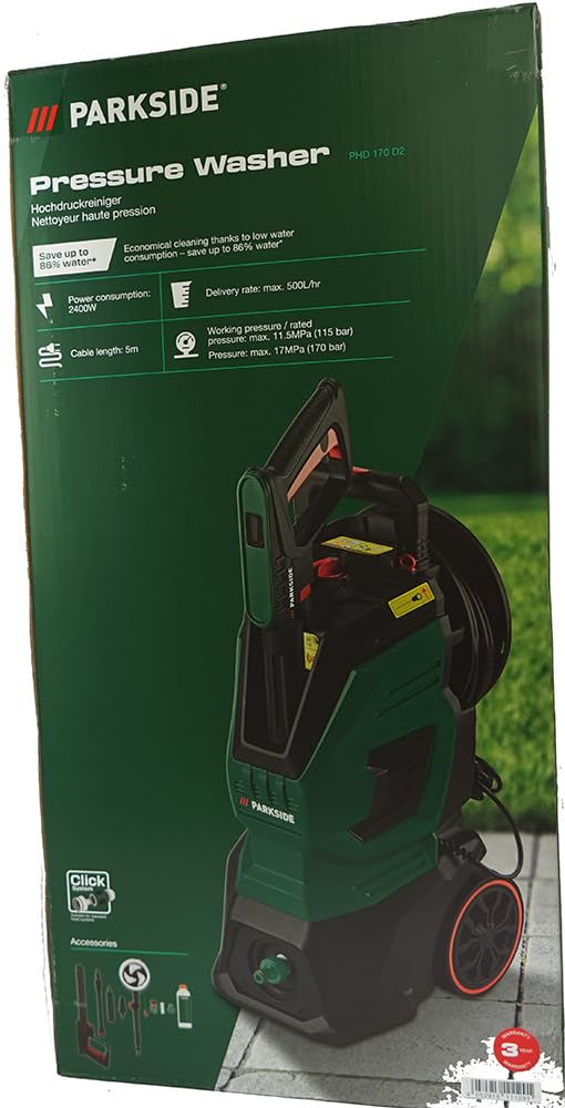 HEADNMORE® Paquete - Parkside® Limpiador de alta presión PHD verde - 2400W - 500 l/h - 170bar + HEADNMORE® Llavero