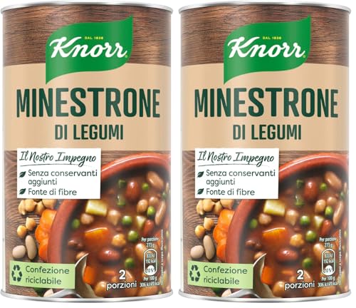 Knorr Minestrone di Legumi, Piatti Pronti Knorr con Ingredienti Naturali, Senza Coloranti e Senza Conservanti Aggiunti, Fonte di Fibre, Vegano, Confezione da 1500ml