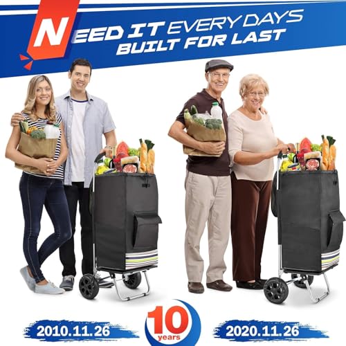 Wilbest Einkaufstrolley klappbar - 50kg Traglast & 75L Volumen | Abnehmbare, großvolumige,...