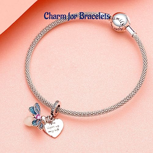 Image of Mothers Day Birthday Number Love Family Friendship Graduation Auntie Grandma Dad Mom Charms for Pandora Bracelets Necklaces, Gifts Women, for Anniversary Valentines Christmas