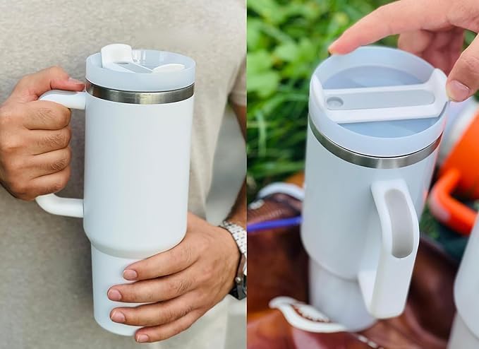 Image of Premium Stainless Steel Tumbler with Straw for On-the-Go Refreshment, Stay Cool, Stay Hydrated, Perfect for Work, Travel, and Fitness! (Multicolor)