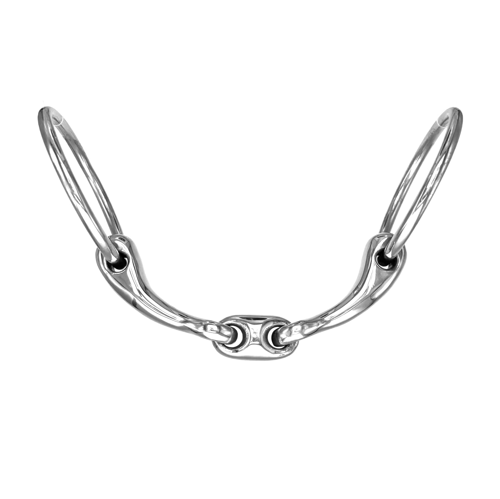 Gebiss ErgoBit Wassertrense Doppelt Gebrochen anatomisch geformt Edelstahl Ringdurchmesser 65 mm Gebissstärke 14 mm