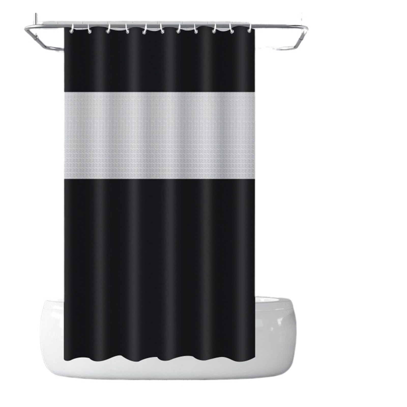 Rideau de douche transparent avec 12 crochets - 180 x 180 cm