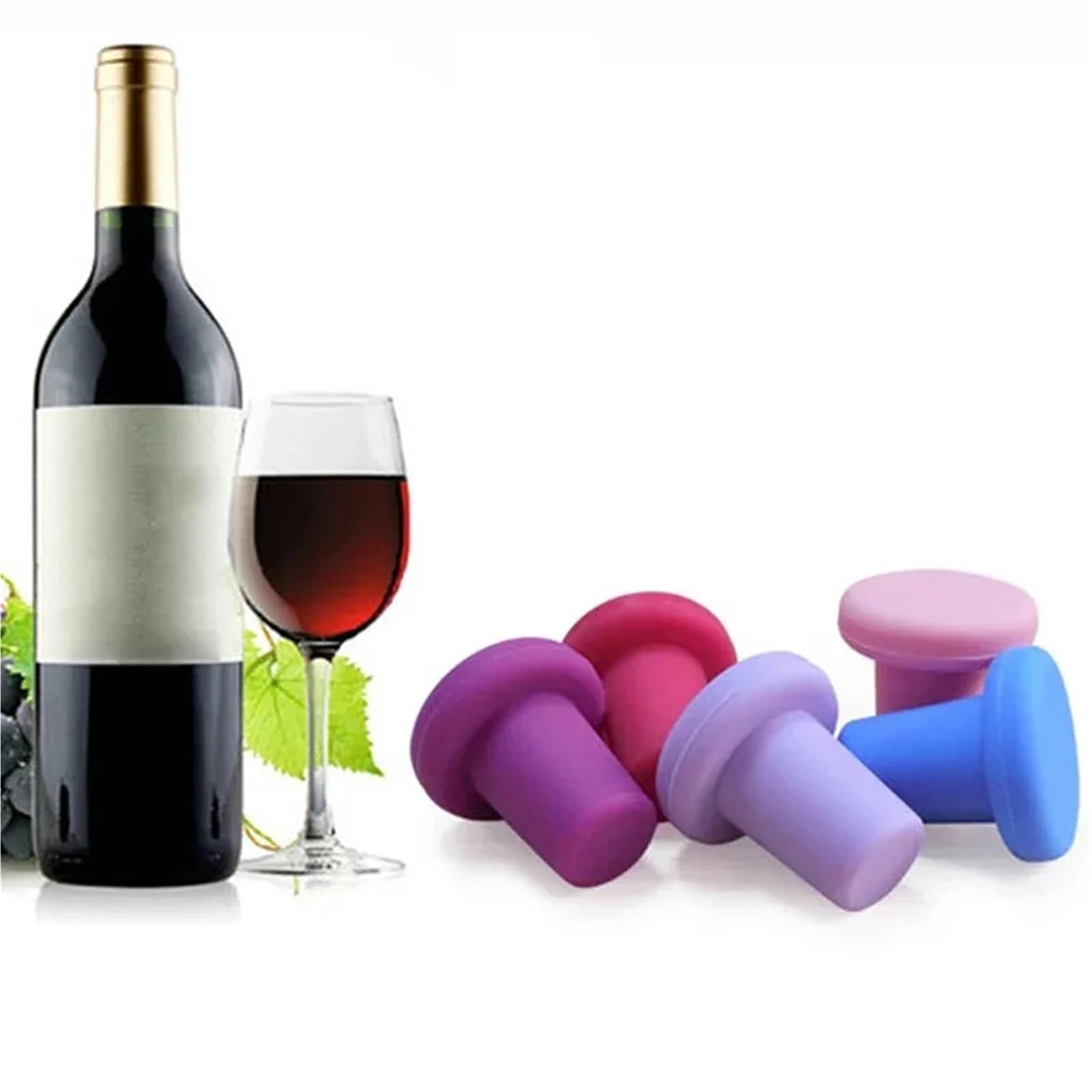 Bouchons de vin 20 pièces bouchons bouchon bouteille en Silicone for la conservation du et Champagne outils Bar à domicile sûrs sains