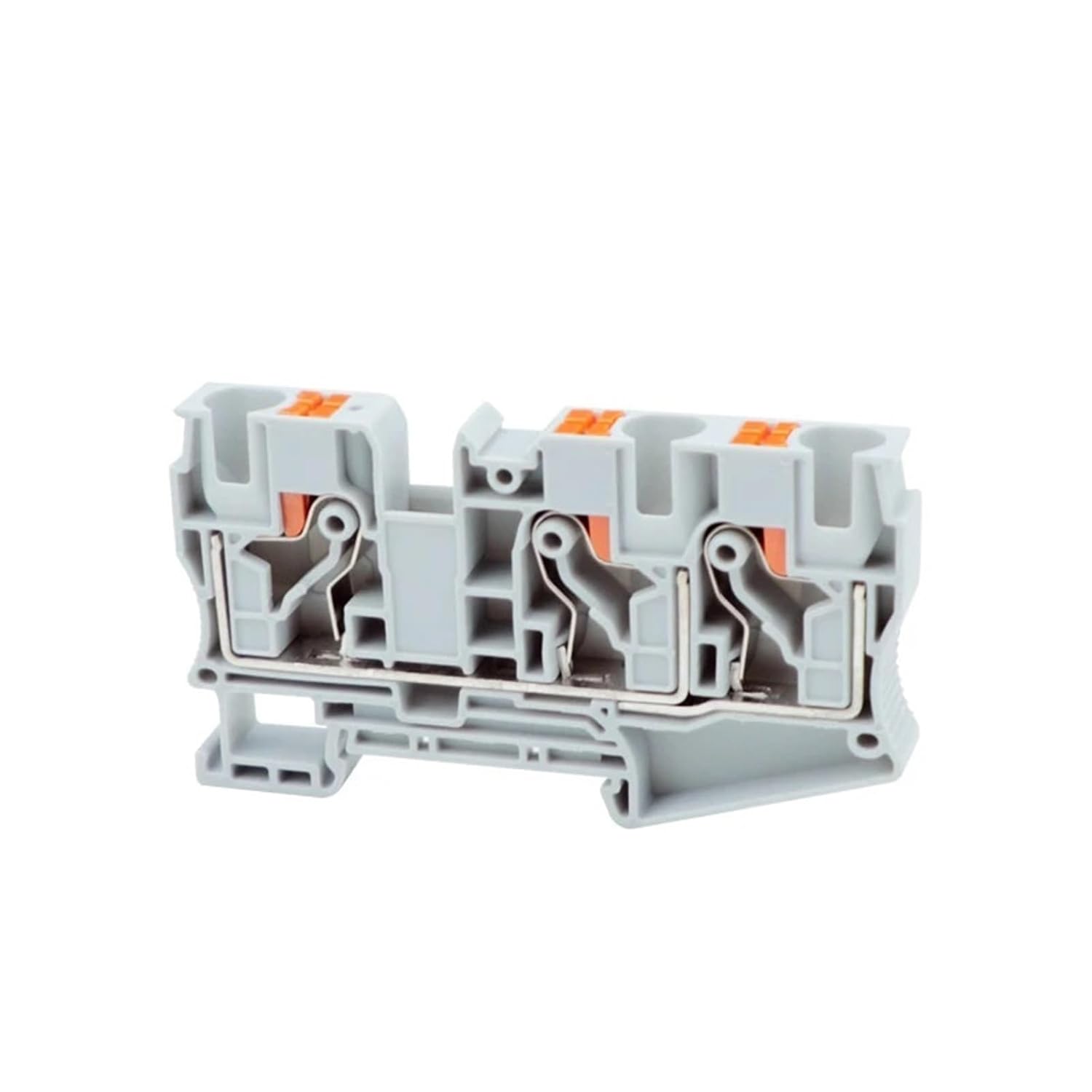 PT10-TW Terminal Block 1-Input 2-Output Push-in Connection 10mm 3-Conductor Connector Din Rail 5Pcs