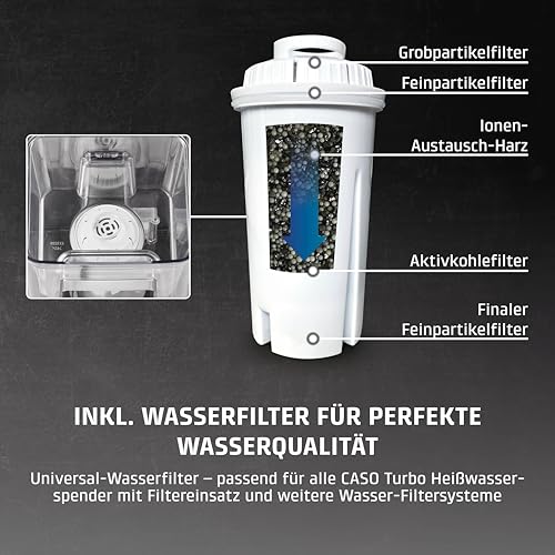 CASO HW 600 - Heißwasserspender - Testurteil: sehr gut - heißes Wasser in Sekunden, spart bis zu 50% Energie gegenüber einem Wasserkocher, für Babynahrung geeignet