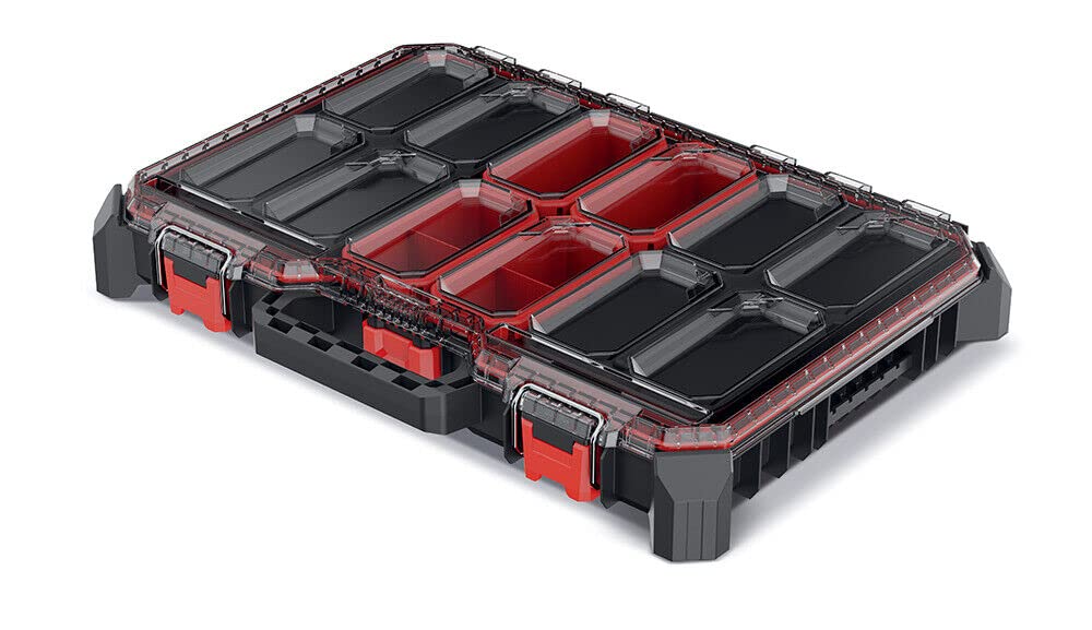 Caja organizadora para piezas pequeñas, apilable, 543 x 368 x 77 mm