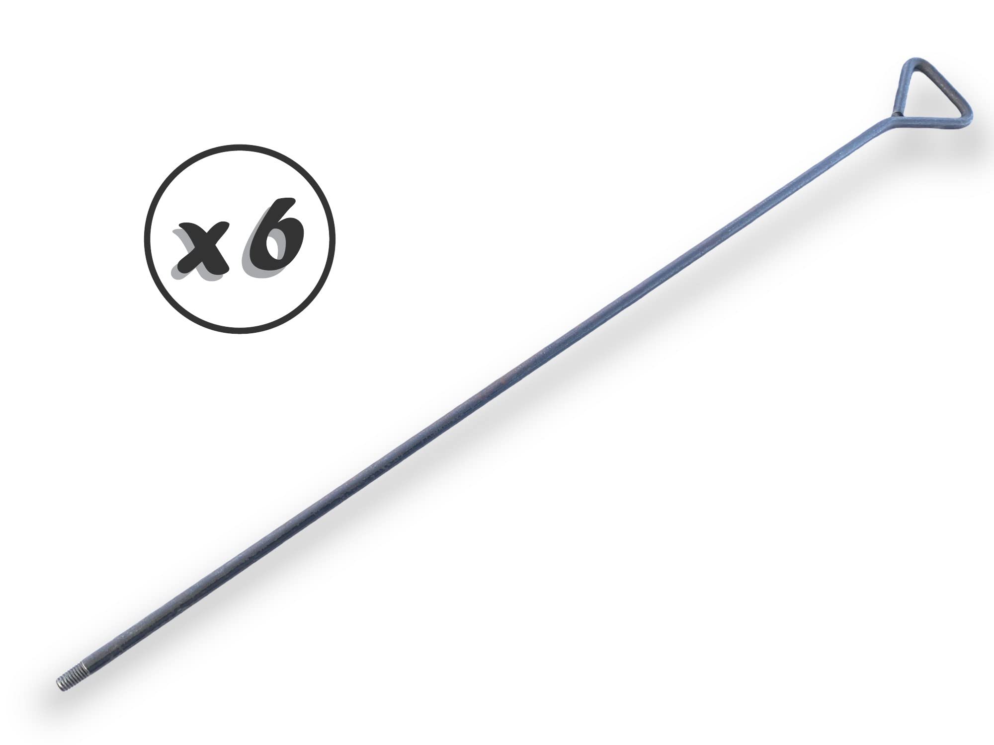 Zestaw 6 okrągłych prętów stalowych 100 cm do szczotki rurowej Kibros | Złączka gwintowana M12*175 męska | Kibros 4TMMx6