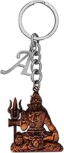 M Men Style Lord Shiv Shankar Mahadev Bholenath Initial Letter Alphabet - A Copper Zinc And Metal Keychain For Men And Women SKey2022376