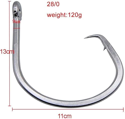 Miniatura 3 de Gancho de Pesca Gigante Azbvek 39960 280 de Acero Inoxidable para Atún de Tiburón en Agua Salada