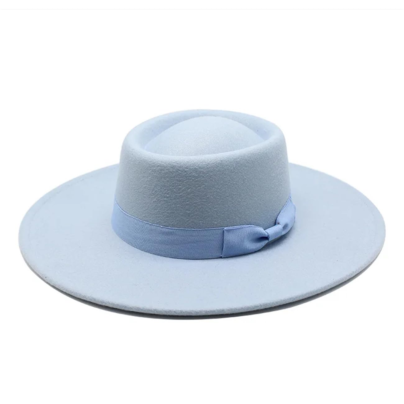 Cappello da donna 8 cm Pork Pie cappello elegante di lana Jazz cappelli autunno e inverno tinta unita Panama Cap