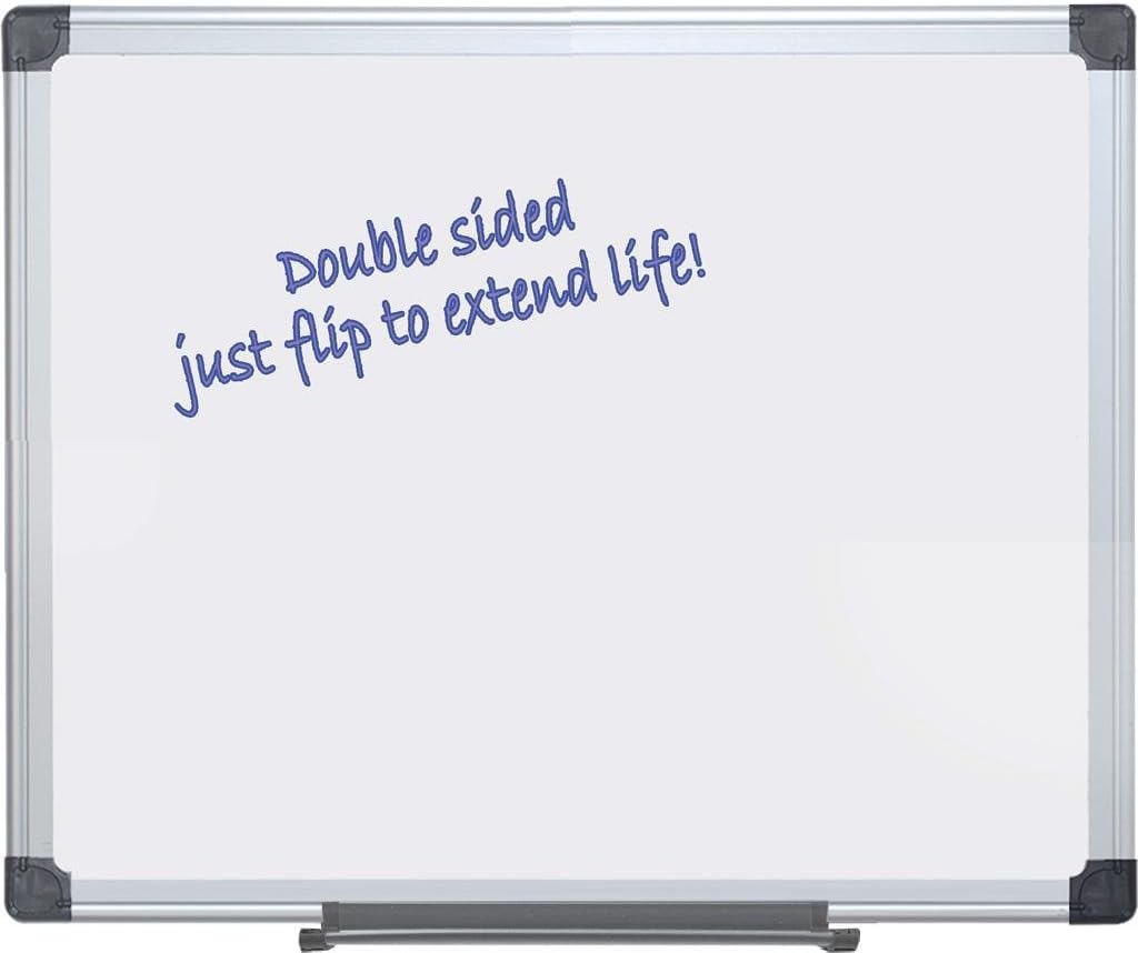 MasterVision Maya Melamine Dry Erase Board with Tray, 18" x 24", Whiteboard with Aluminum Frame