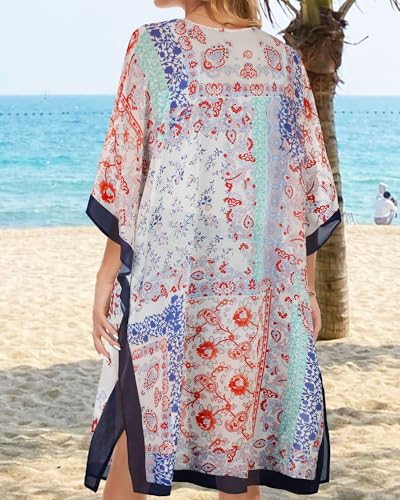 Image of Women's Kimono Beach Cover up for Summer Bathing Suits Cardigans Casual Loose Swimwear 2026