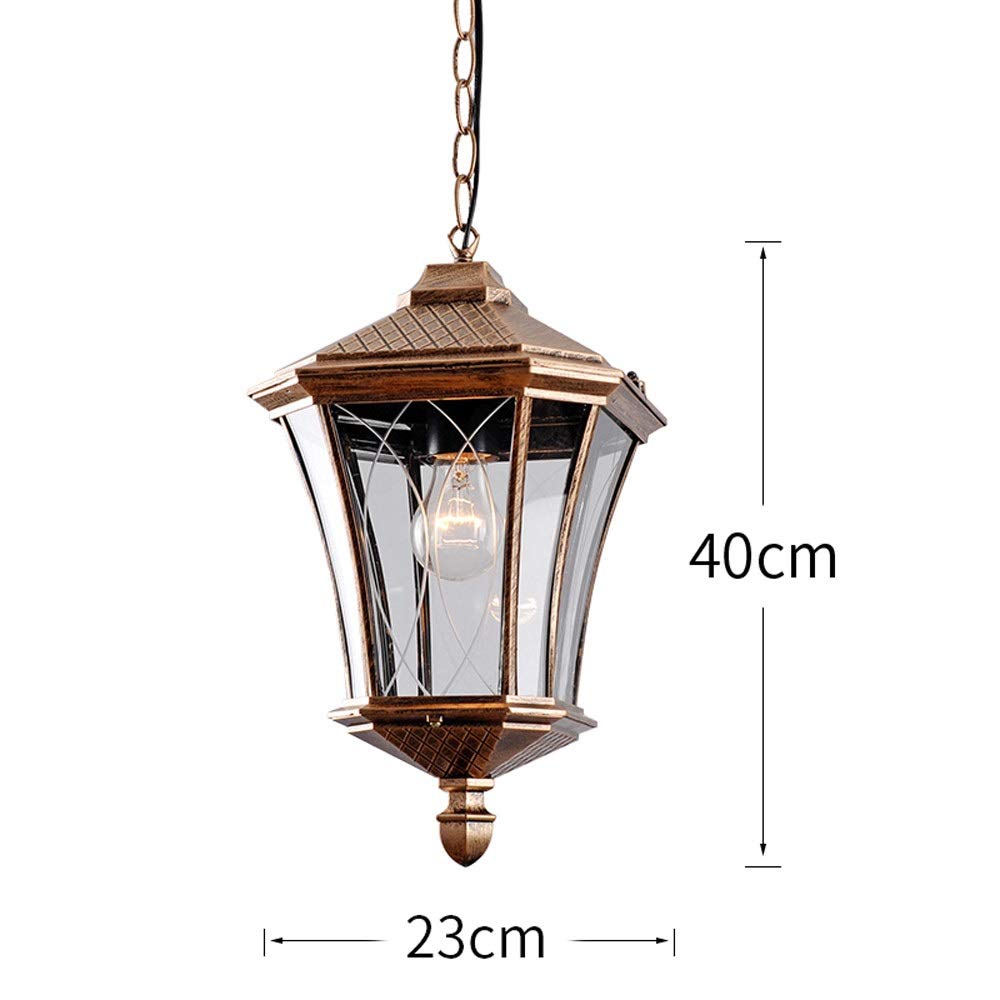 Zewnętrzna aluminiowa lampa wisząca Tradycyjne zewnętrzne sufitowe lampy wiszące 1 × E27 Vintage Antyczne aluminiowe wykończenie Przedpokój Ogród zimowy Balkon Weranda Żyrandol Interesting