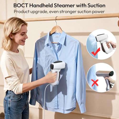 3500Pa Vacuum Steamer for Clothes - 2 in 1 Portable Suction Handheld Vacuum Iron, 30s Rapid Preheating, Auto-off, Light Steamer for Travel/Home, Fathers Day Dad Gifts - image 3