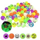 GAROMIA Halloween Luminous Flummies 48 Stück Flummies für kinder Leuchtend Hüpfbälle Kinderspielzeug Gummibälle Kinder Flummis für Kindergeburtstag Werbegeschenke Halloween Party Geburtstag