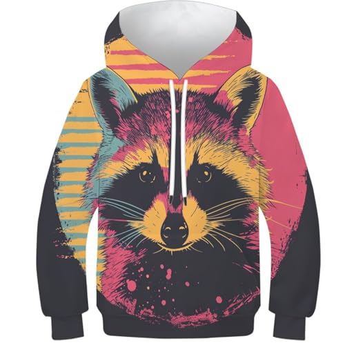 Sweat à capuche ado avec motif 3D idéal pour les sorties en famille en hiver