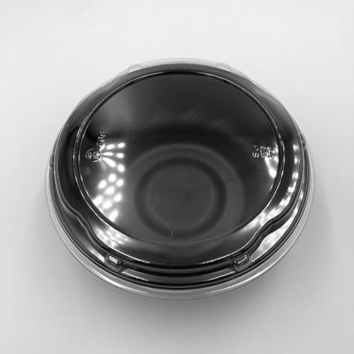 【セット販売】 中央化学 SD咲き丼 M17 BK 黒 フタ付 使い捨て (50枚)