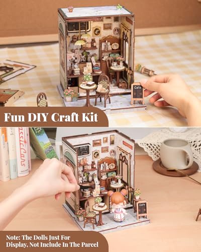 image for CUTEBEE Book Nook Kit - DIY Miniature House Dollhouse Kit for Adult an