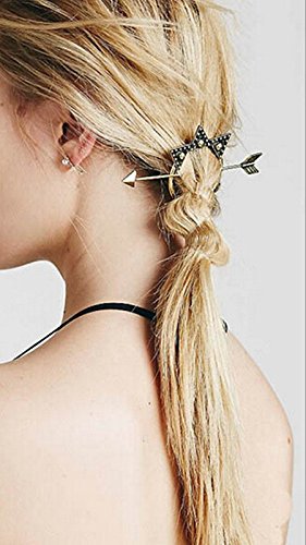BOHO Antique Retro Metal Long Arrow Round Hoop Set Pierced Barrette Hair Fork Stick Slide Tuck Comb Clip Shawl Scarf Pin Brooch Hairpin Styling Ponytail Holder Bun Maker Tool Accessories GIFT