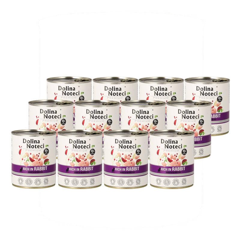 Dolina Noteci Mokra karma dla psa Premium bogata w królika zestaw 12 x 800 g EDYCJA LIMITOWANA