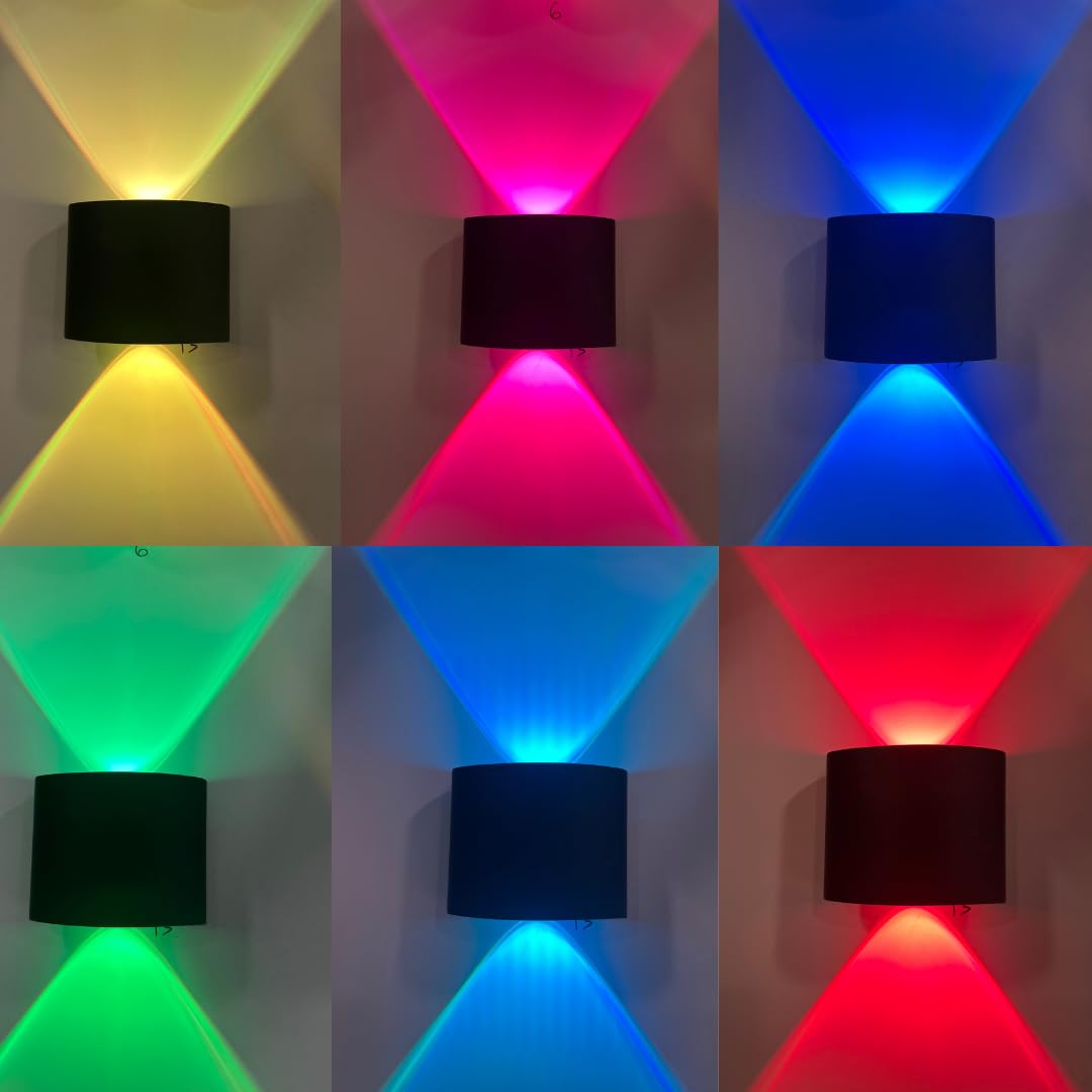 2 way wall light,automatic color changing, multicolor light| waterproof lamp| 2 direction | rgb outdoor lights for balcony,garden,elevation|up down wall light| pack of 1