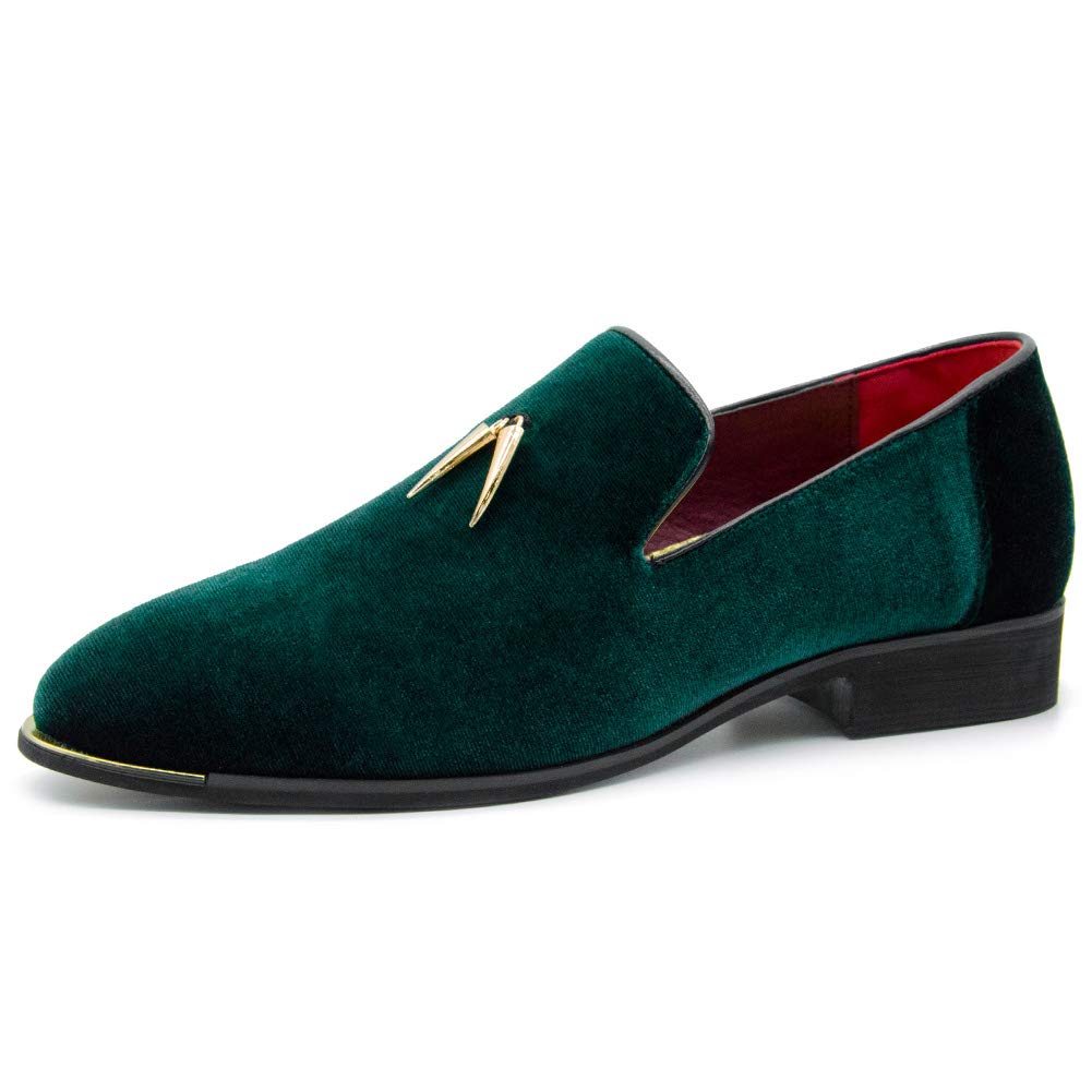 CMM Men's Metallic Penny Slippers Flats Velvet Loafers Slip-On Dress Plus Size Shoes Size 6-13