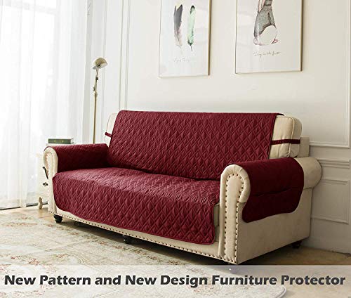 Image of Ameritex Waterproof Nonslip Recliner Cover Stay in Place, Dog Chair Cover Furniture Protector, Ideal Recliner Slipcovers for Pets and Kids (Burgundy, 23 inch)