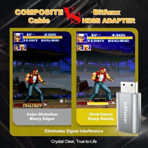 Image of BITFUNX Dreamcast HDMI Adapter, for Dreamcast Console All Version (Mini) | Supports NTSC 480i, 480p, PAL 576i and VGA to HDMI,Plug&Play,No Delay,No Software,No Mods,No Extra Power