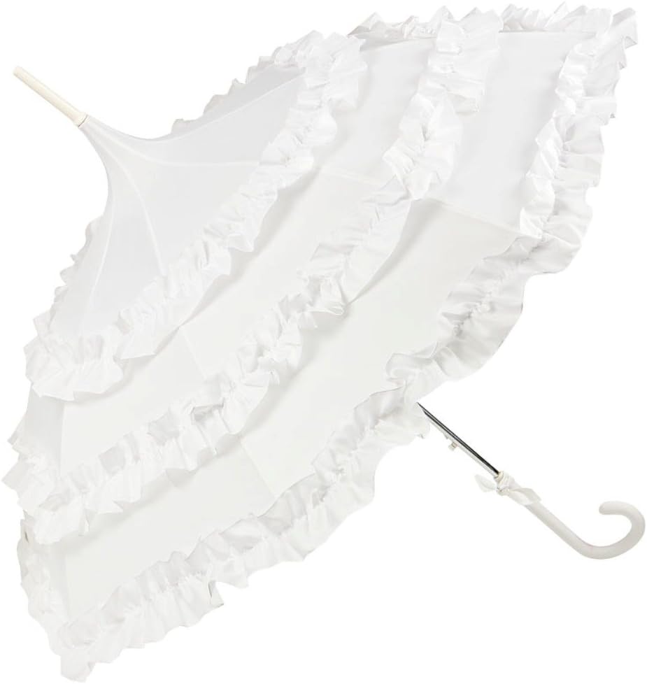 VON LILIENFELD® Umbrella Automatic Women Pagoda Parasol Wedding Lilly White