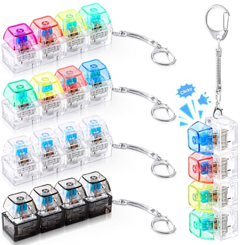 Halloscume 4 Pcs Keyboard Fidget Toy, Clicky Clicker Transparent Color