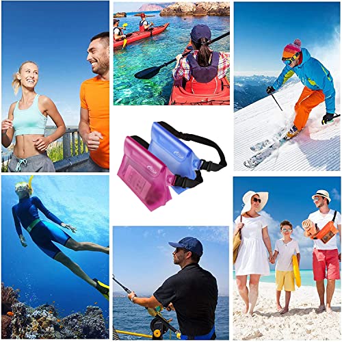 AiRunTech Riñonera Impermeable 2 Paquetes Azul y Rosa miniatura 6