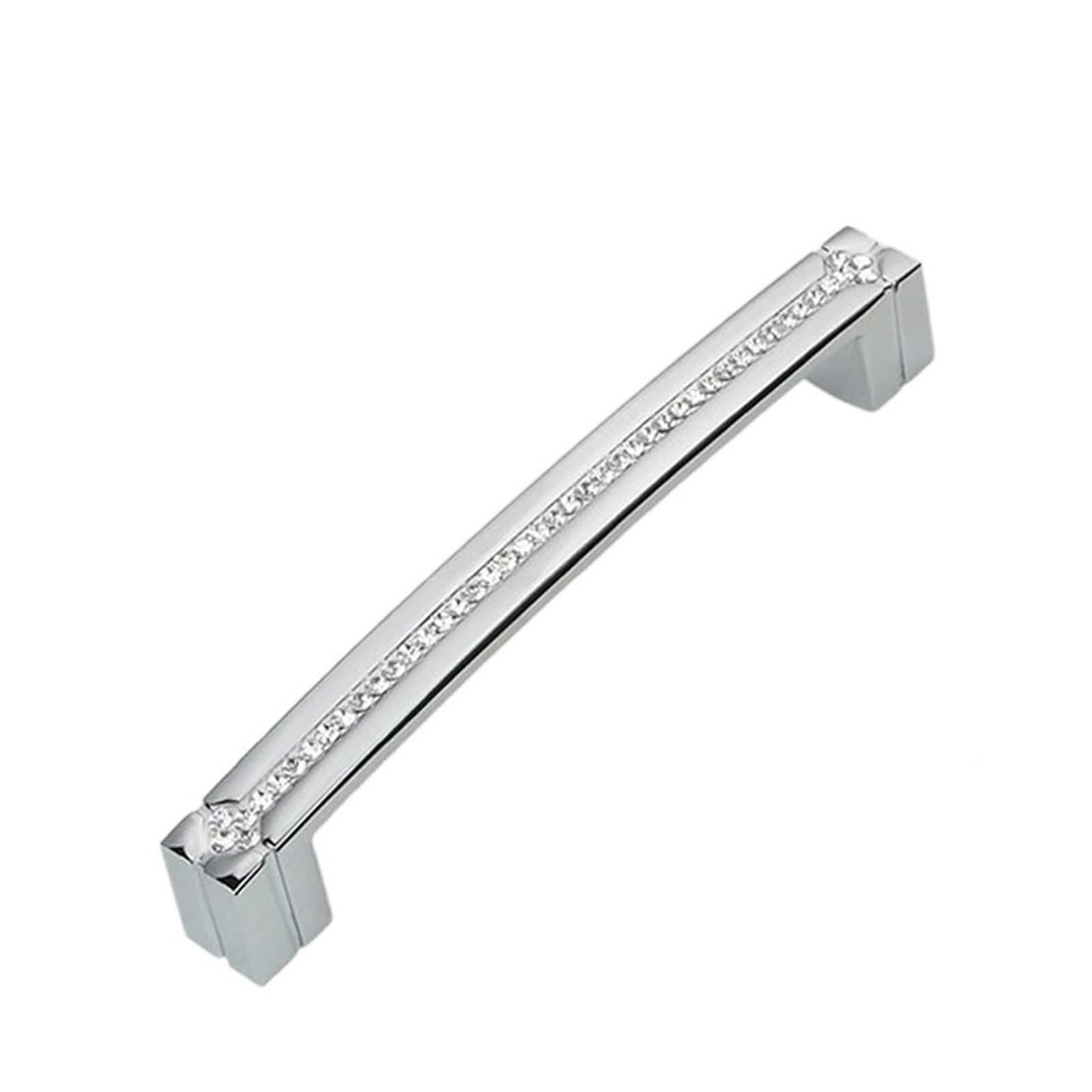 GIYXHU 2 Pcs Crystal Glass Diamond Furniture Handles Wardrobe Drawer Knobs Kitchen Cabinets Sliding Door Pull Handle for Cupboard(160mm)