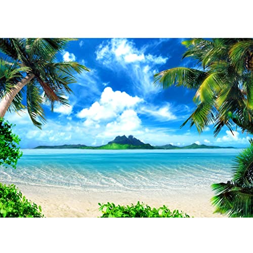 Fototapete Strand und Meer 352 x 250 cm Vlies Tapeten Wandtapete XXL Moderne Wanddeko Wohnzimmer Schlafzimmer Büro Flur Grün Blau 9004011a