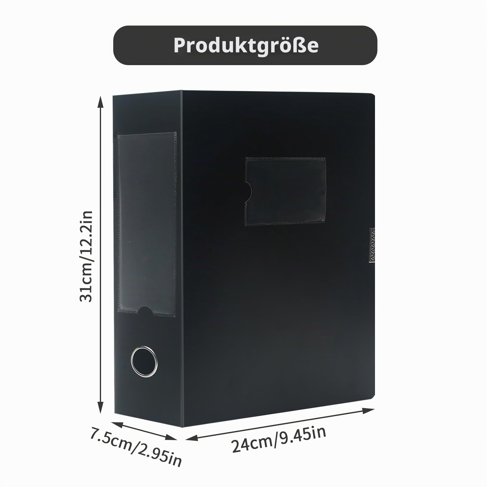 10 Stück Archivbox A4,Sammelbox mit 75 mm Breit Rücken,Schwarz