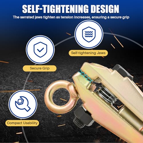 Image of MYFULLY 5 Ton 2-Way Auto Body Repair Pull Clamp Heavy-Duty Self-Tightening Frame & Sheet Metal Repair Tool with Anti-Rust Grips Collision Repair Clamp for Top & Straight Pulling