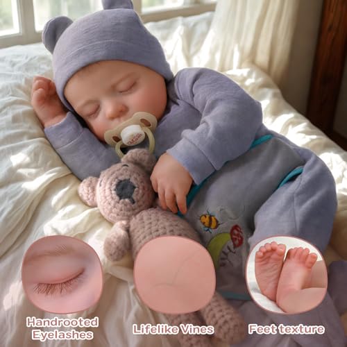 Jizhi Lifelike Reborn Baby Dolls Noah - 17 Inch Realistic Newborn Baby Dolls Anatomically Correct Real Life Baby Dolls Full Vinyl Body Poseable Baby Boy thumb #1