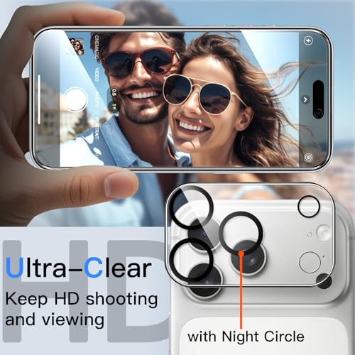 Image of JETech Privacy Screen Protector for iPhone 17 Pro 6.3-Inch with Camera Lens Protector, Anti-Spy Tempered Glass Film, Easy Installation Tool, 2-Pack Each