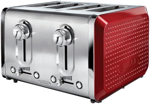 BELLA 13841 Dots Collection 4-Slice Toaster, Red