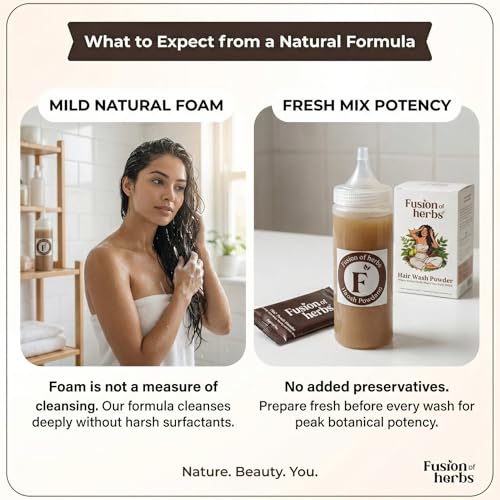 Image of Herbal Shampoo Powder | Natural Hair Shampoo with Reetha Amla Shikakai | Hair Growth Shampoo | 100% Natural Shampoo | Chemical-Free Raw Herbal Powder | 10 x 15g Sachets + Applicator Bottle