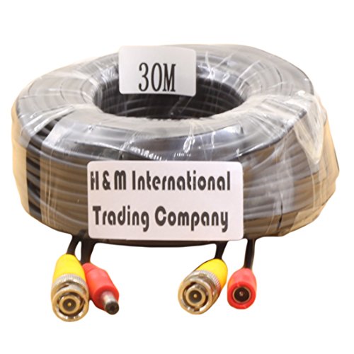 Genérico de vídeo BNC y de alimentación de CC Cable de extensión / plomo con Conector para cámara de vigilancia Cámaras / CCTV Seguridad Conector 30m
