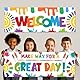 PLIGREAT 2 Stücke Klassenzimmer Banner und Poster, motivierende Klassenzimmer Dekorationen buntes Sonnenlicht Schwarzes Brett Dekor Willkommen Poster für Schule Kindergarten Grundschule Mittelschule