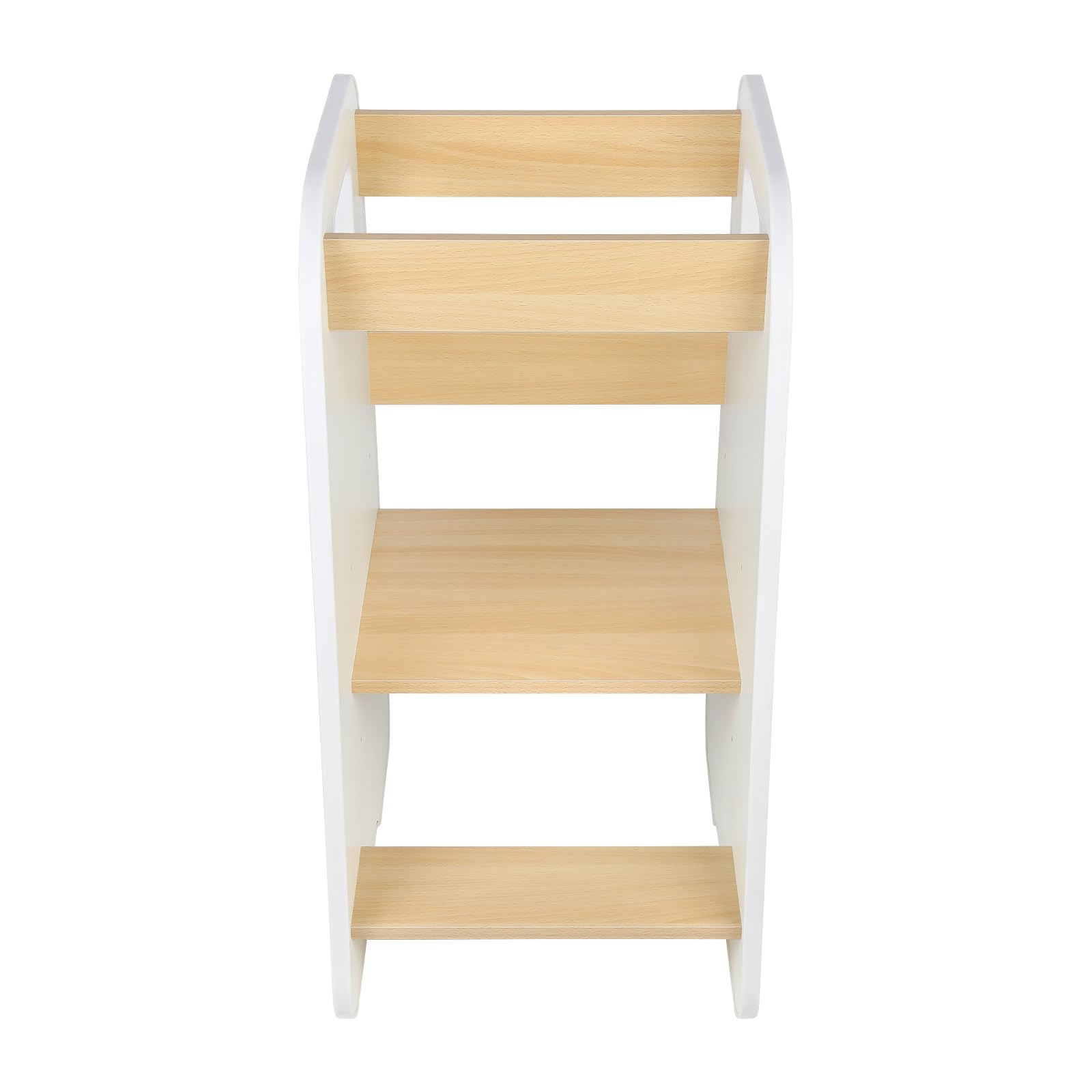 Lernturm aus Holz, höhenverstellbar – Beobachtungsturm für Kinder mit rutschfesten Streifen – Montessori Hocker für Kinder Baby ab Ständer – 90 x 42 x 40 cm, Weiß
