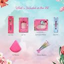 Whimsy Beauty Pretty Hang Bag Beauty Kit | Non-Toxic Beauty Set for Kids & Pre-Teens |Lip Gloss, Lip Tint, Eyeliner, Eyeshadow Palette, Mermaid Brushes & Puff Blender |Vegan & Cruelty-Free (Pack of 9) gallery image